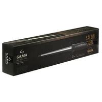 GAMA Professional Salon Curl Conic Silk Chrome Titanium – Rizador Profesional con LED Display Rizos definidos, brillantes y de larga duración