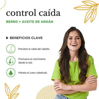 Shalom Tratamiento Control Caída Berro + Argán | Fortalecimiento y Nutrición Capilar