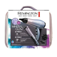 Remington Combo Plancha y Secadora Mineral Glow – Cabello Brillante y sin Frizz