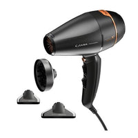 GAMA Professional Bravo Secador AC Motor Long Life – Negro/Naranja Potencia profesional, secado rápido y larga duración