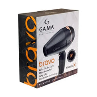 GAMA Professional Bravo Secador AC Motor Long Life – Negro/Naranja Potencia profesional, secado rápido y larga duración