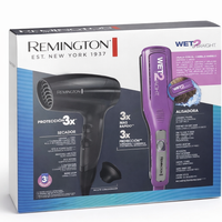 REMINGTON COMBO MORADO WET 2 + D5000 PLANCHA Y SECADORA PARA CABELLO HUMEDO Y SECO