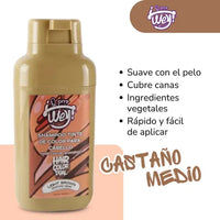 Q PRRO WEY Hair Color Dual Shampoo Tinte Express – Castaño Medio 500 ml