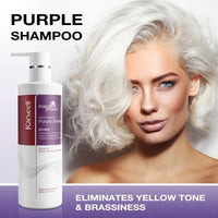 Karseell Purple Shampoo Blonde – 500 ml Shampoo matizador para rubios, platinados y cabellos con mechas