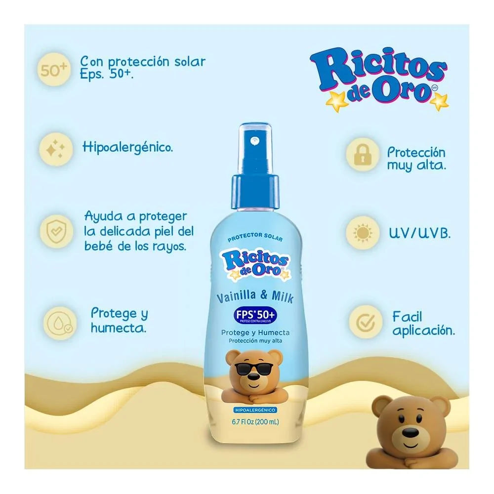Ricitos de Oro Vainilla & Milk FPS 50+ – Protector Solar 200 ml