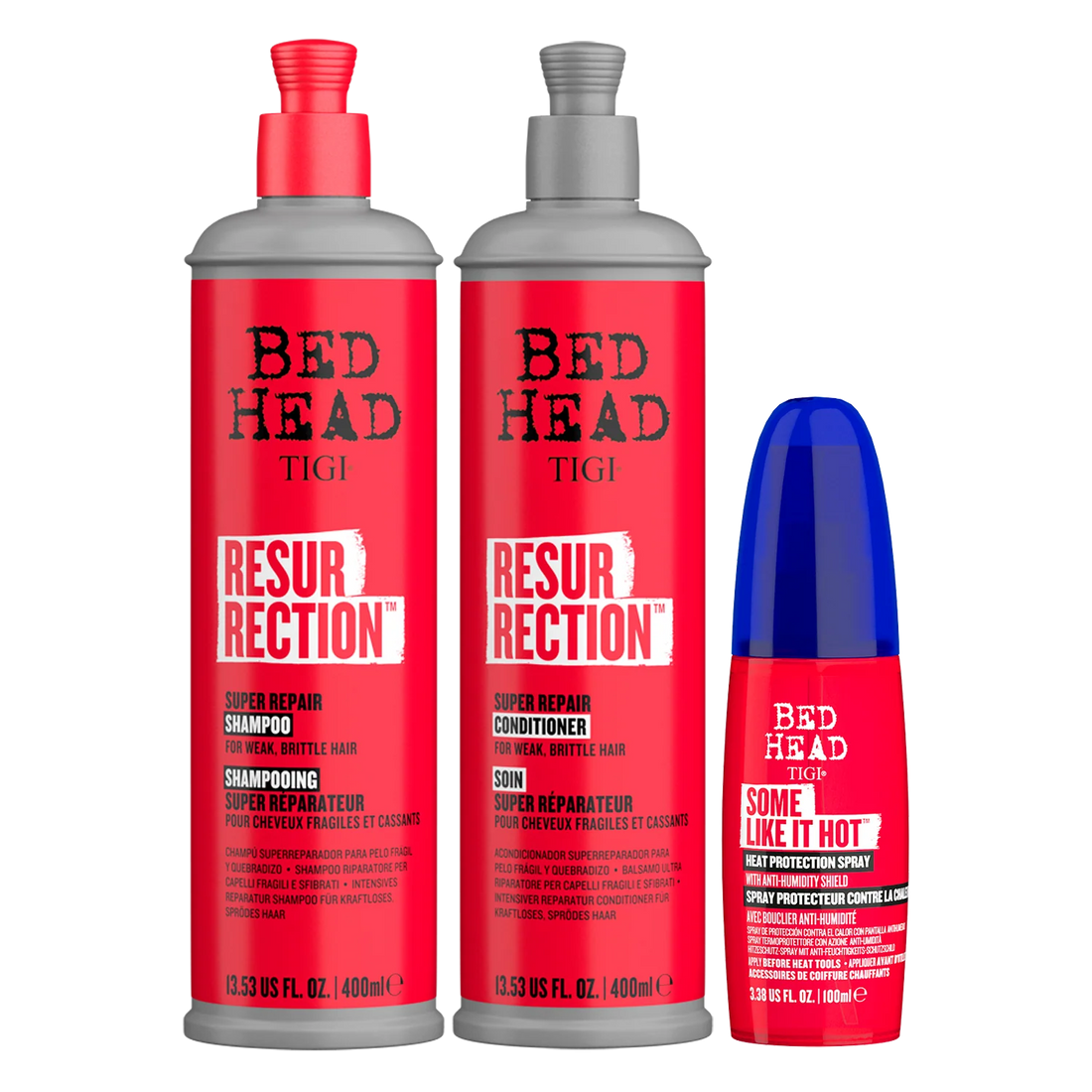 TIGI Bed Head Resurrection™ Super Repair Shampoo + Conditioner – 400 ml | Reparación Intensiva para Cabello Dañado