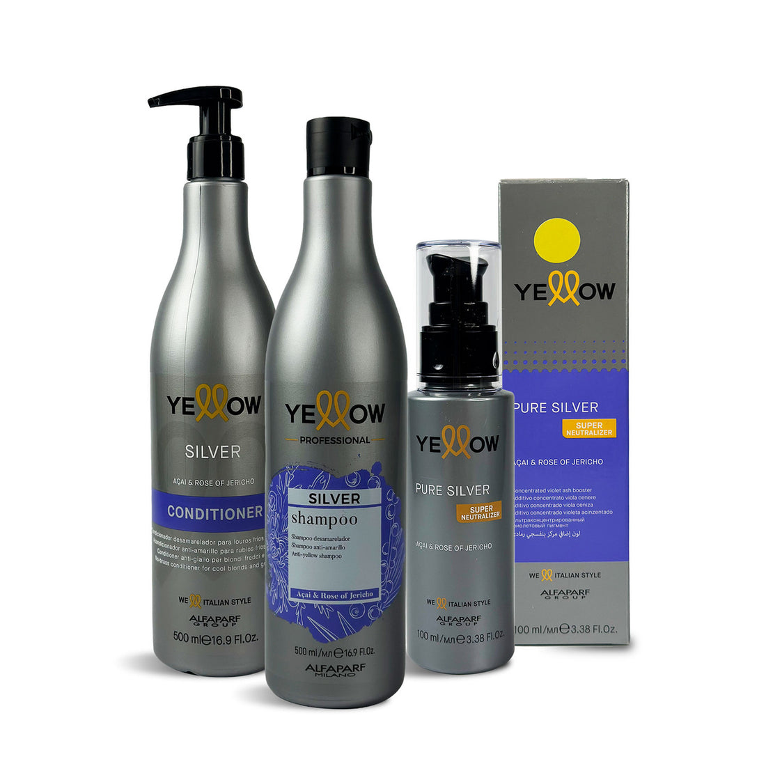 Alfaparf Milano Yellow Professional Silver Line | Shampoo, Conditioner & Pure Silver