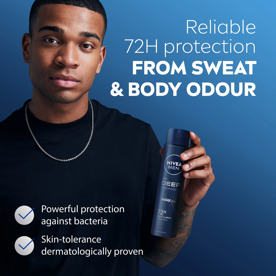 NIVEA Men Deep Darkwood Maxx Tech 72h Deodorant Spray – 150 ml