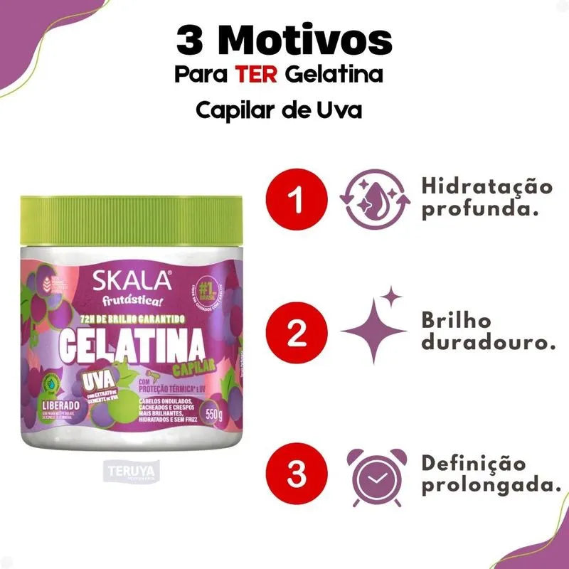 Skala Gelatina Uva – Protector Térmico y UV + Más Brillo – 550 g