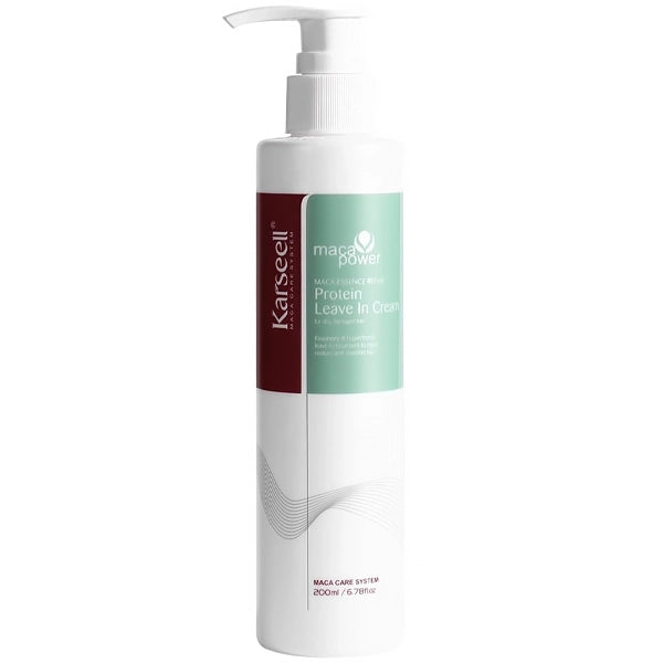 Karseell Protein Leave-In Cream – 200 ml  Crema reparadora sin enjuague para hidratación, suavidad y control del frizz