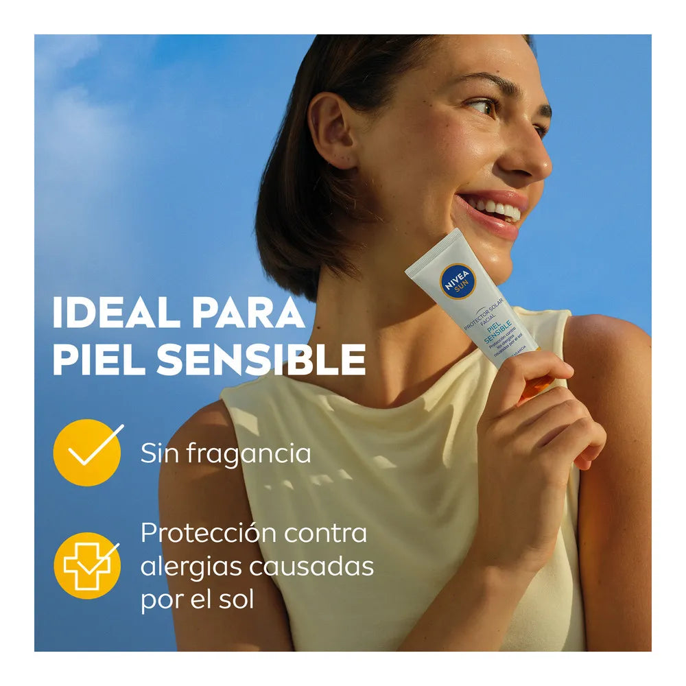 NIVEA Sun Protector Solar Facial Piel Sensible FPS 50 – 50 ml