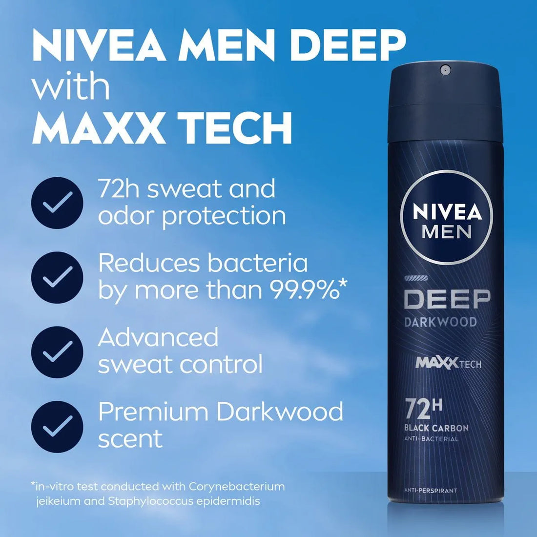 NIVEA Men Deep Darkwood Maxx Tech 72h Deodorant Spray – 150 ml