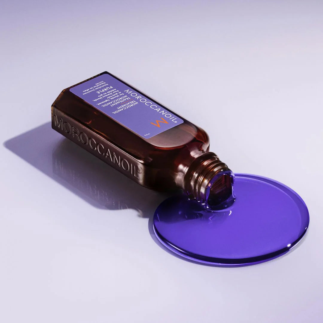 Moroccanoil Treatment Purple – 50 ml  Tratamiento matizador con aceite de argán para rubios más fríos, brillo y reparación