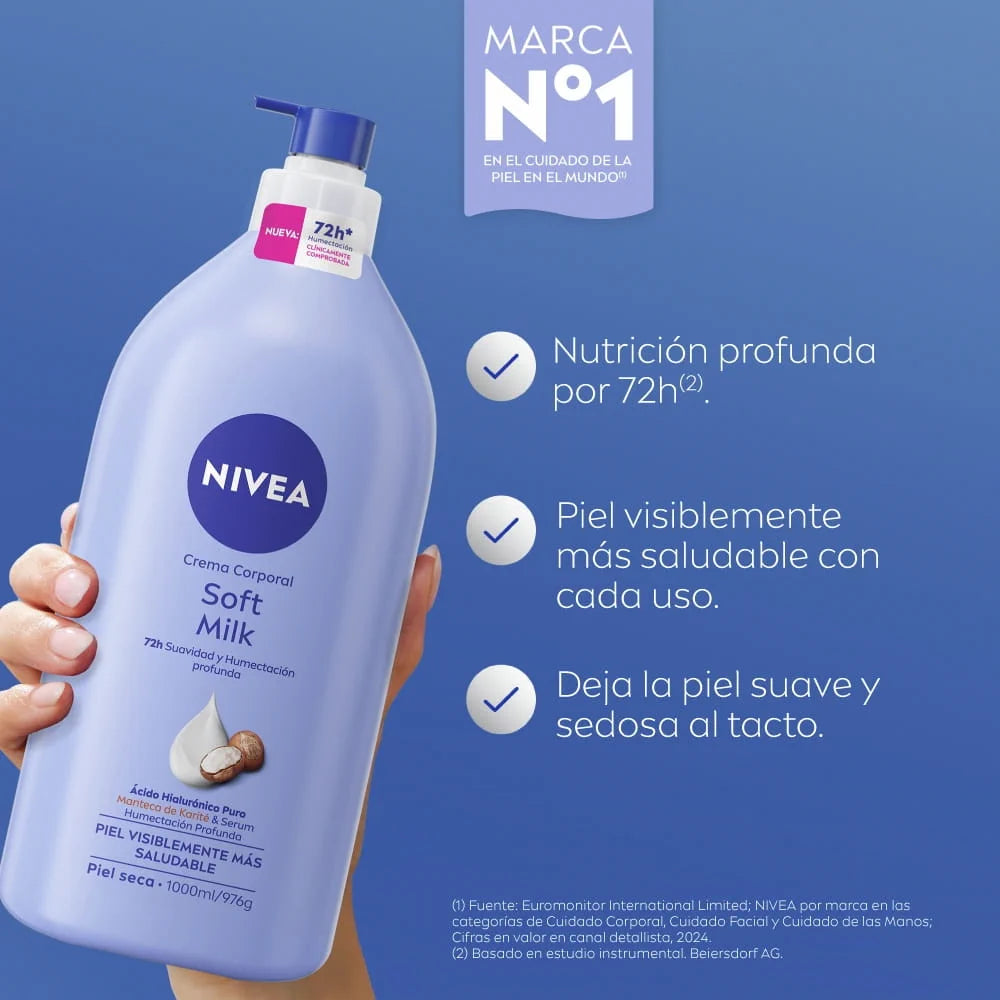 NIVEA Soft Milk 72H – 100 ml / 400 ml / 1000 ml