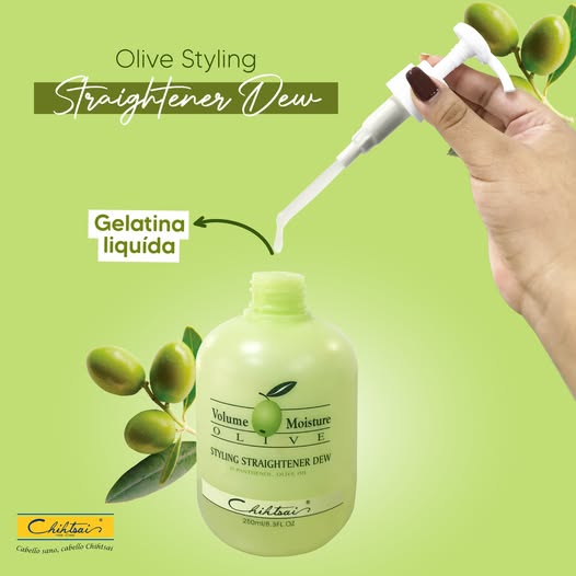 Olive Styling Straightener Dew – 250 ml | Suavidad, Control y Efecto Liso