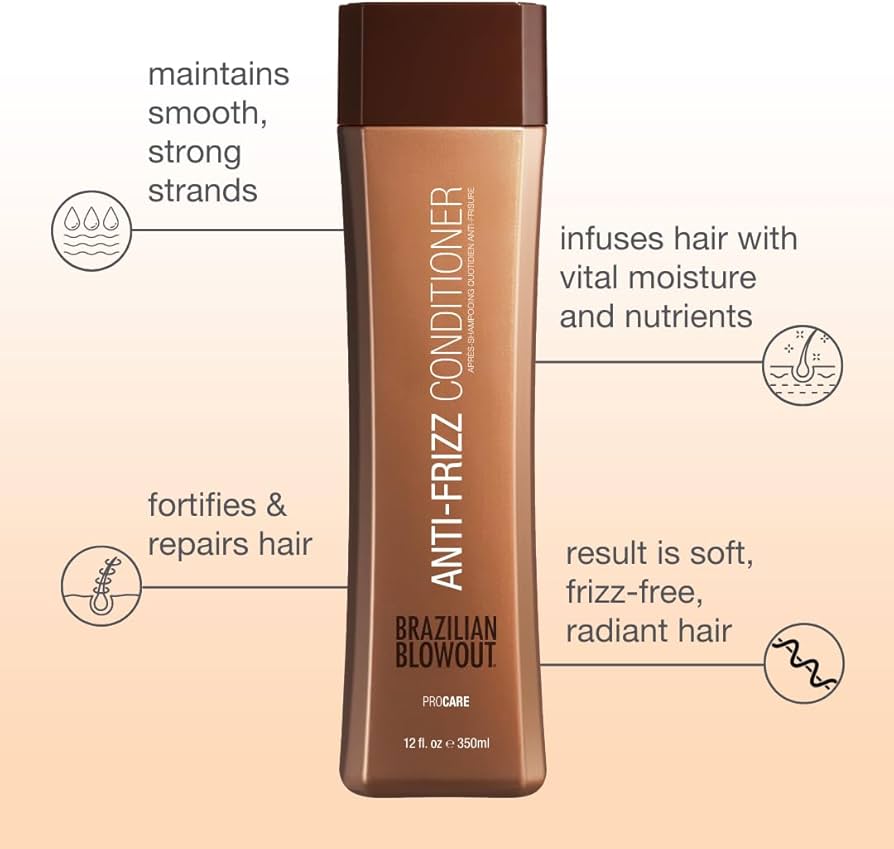 Brazilian Blowout Anti-Frizz Conditioner PROCARE – 350 ml  Acondicionador disciplinante para cabello suave, liso y sin frizz