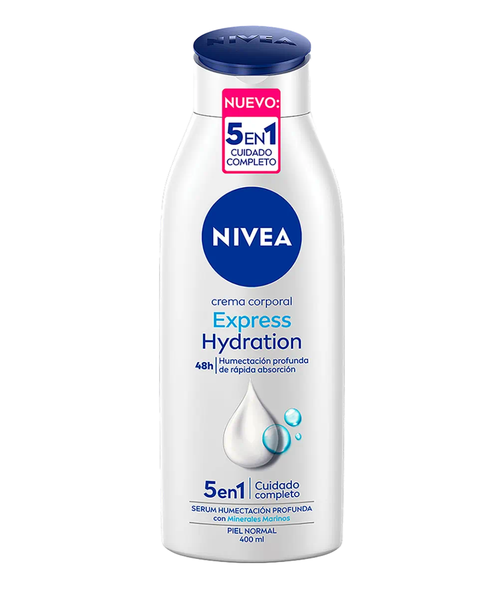 Nivea Crema Corporal Express Hydration 400 ml – Hidratación Rápida para Piel Normal