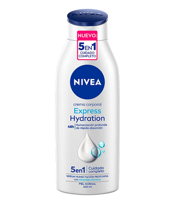 Nivea Crema Corporal Express Hydration 400 ml – Hidratación Rápida para Piel Normal