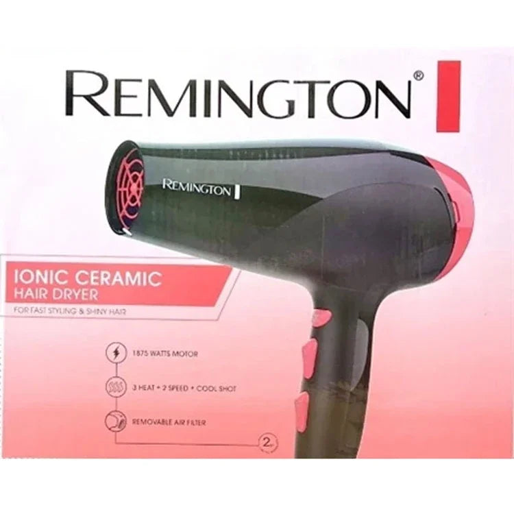 Secadora de Pelo Iónica con Tecnología de Cerámica y Turmalina, 1875W - Negro y Rojo