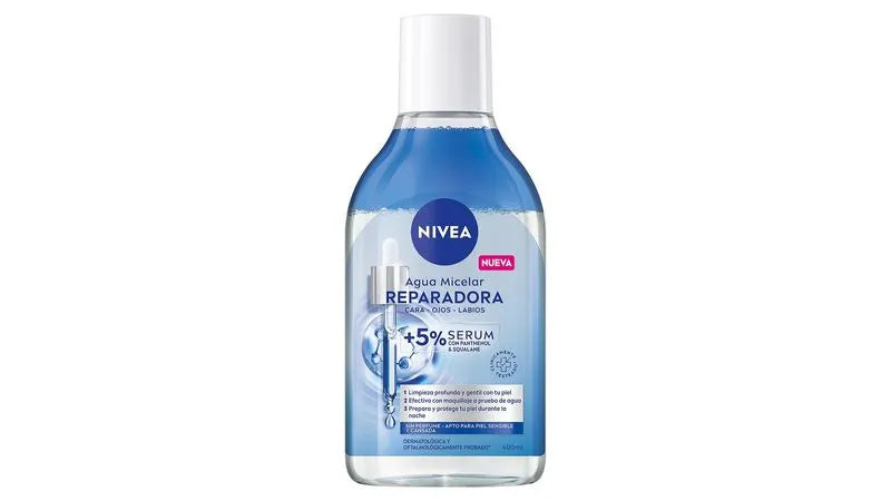 NIVEA Agua Micelar Reparadora Cara, Ojos y Labios – 400 ml