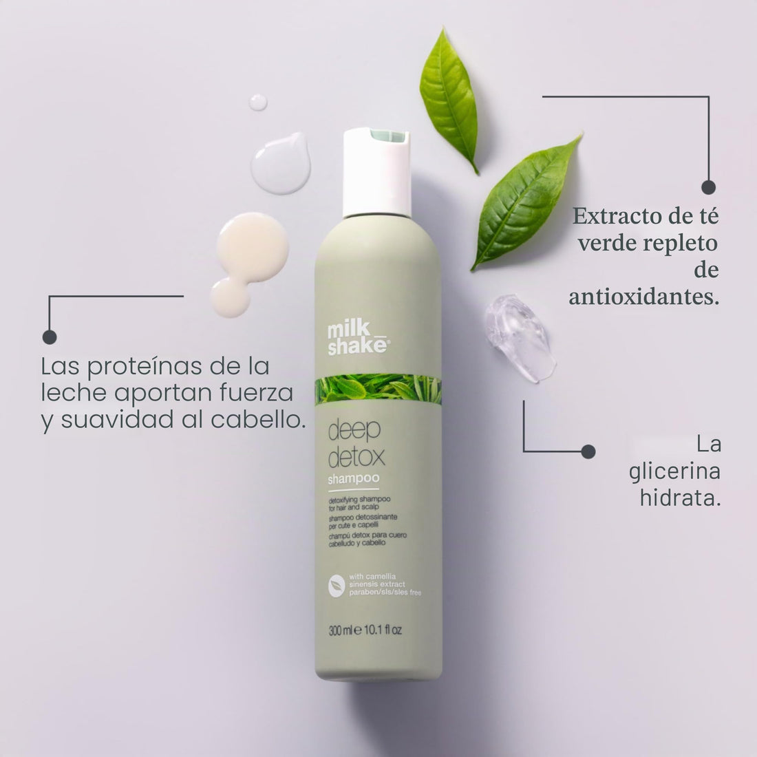 Milk Shake Deep Detox Shampoo – 300 ml  Shampoo detox de limpieza profunda para cuero cabelludo y cabello