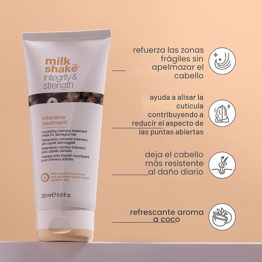 Milk Shake Integrity Intensive Treatment – 200 ml  Mascarilla nutritiva de reparación intensiva para cabello seco, dañado y tratado químicamente
