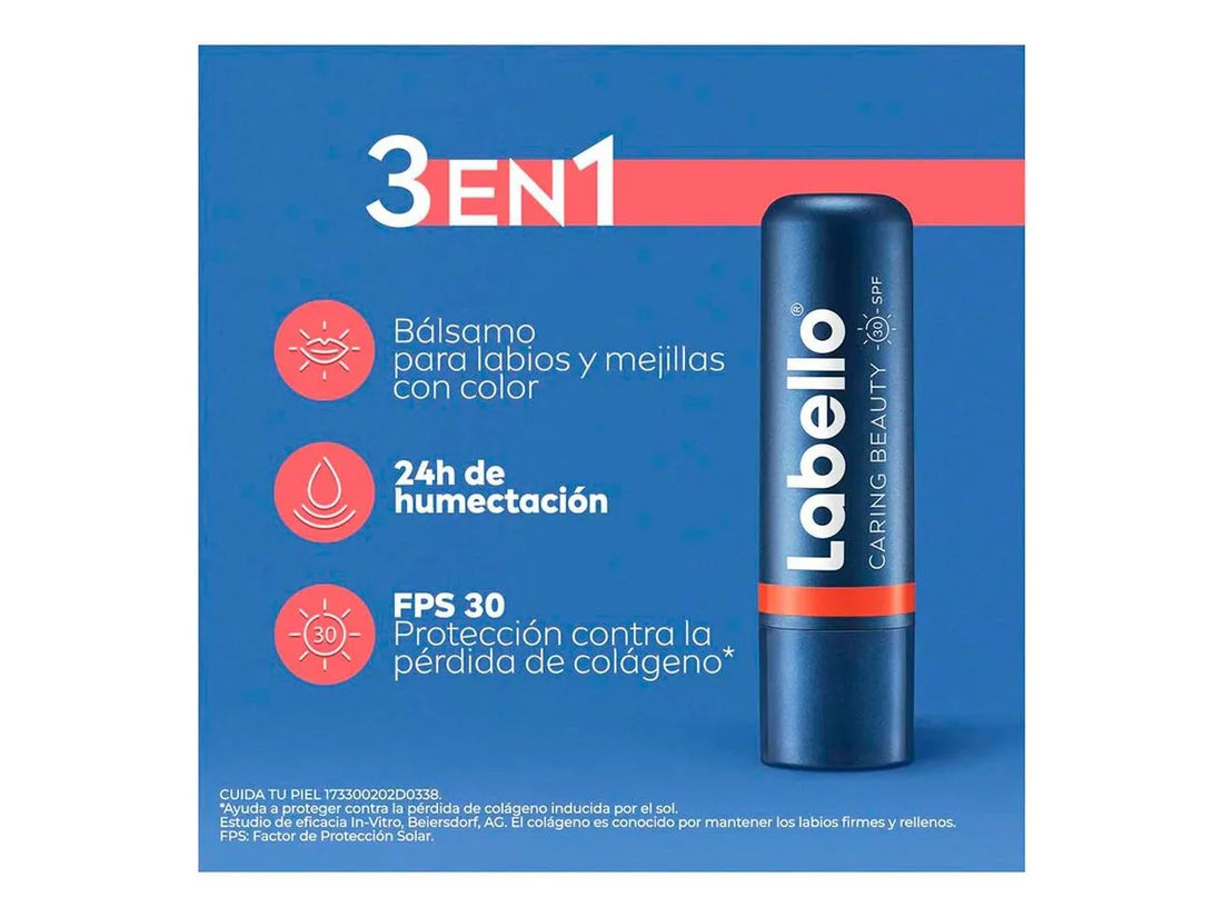 Labello Labial Caring Beauty Coral con FPS 30 4G