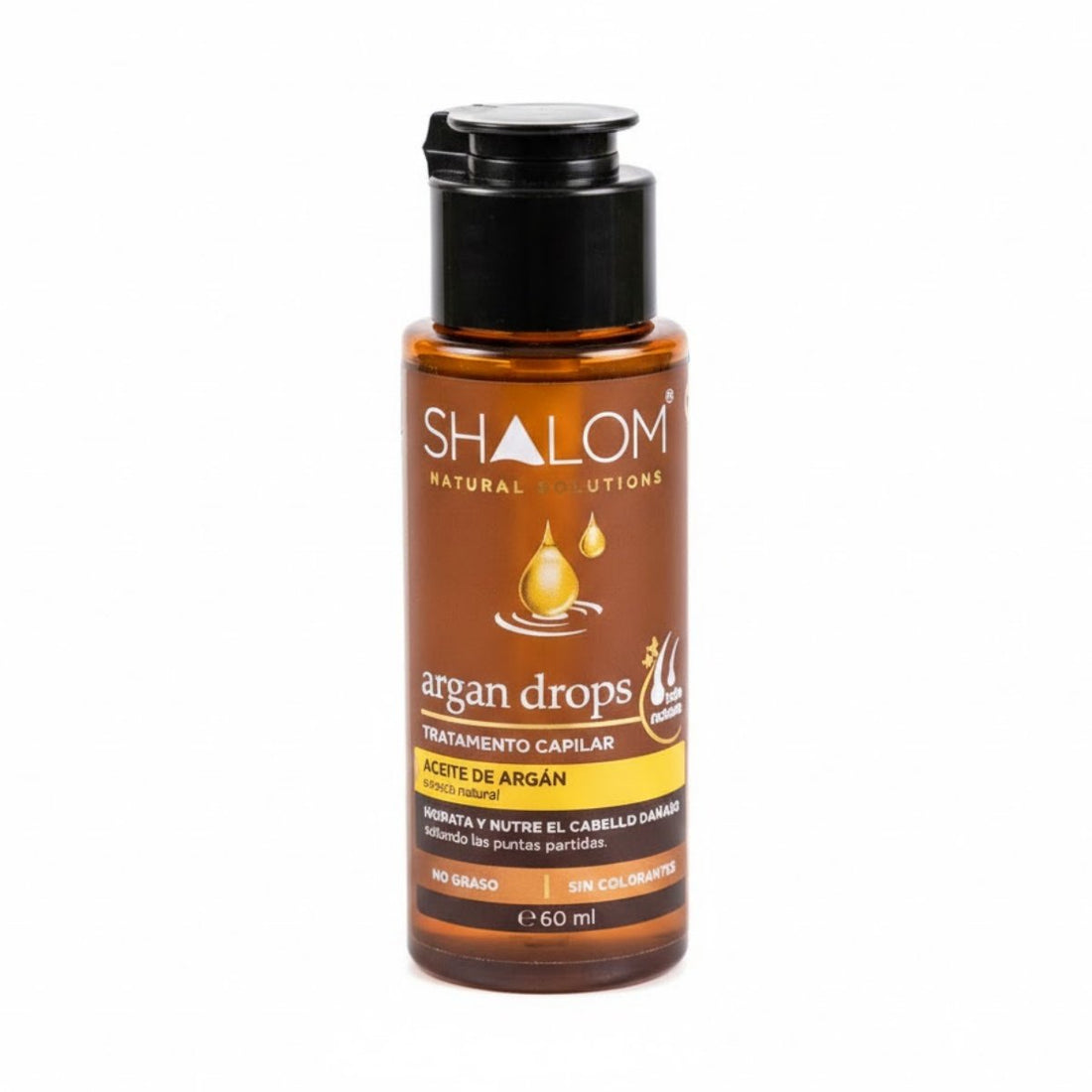 Shalom Serum Capilar Argán – 60 ml | Brillo, Suavidad y Control del Frizz