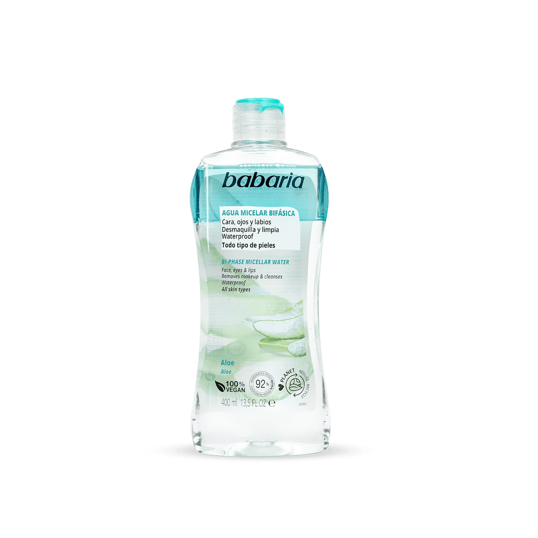 Babaria Agua Micelar Bifásica Aloe Vera – 400 ml