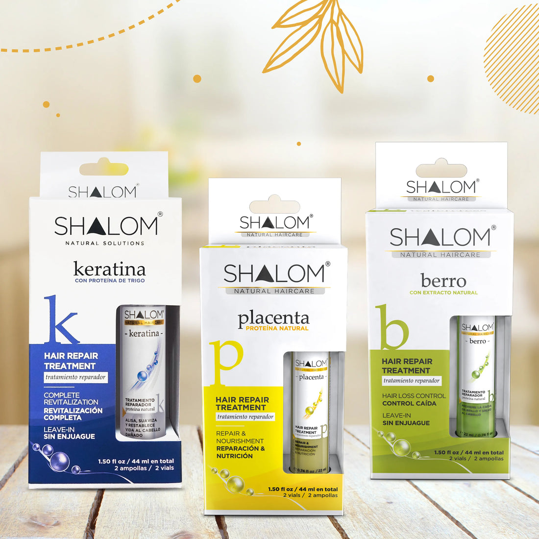 Tratamiento Keratina Shalom Ampolla – 2 Pack | Reparación y Brillo Intensivo