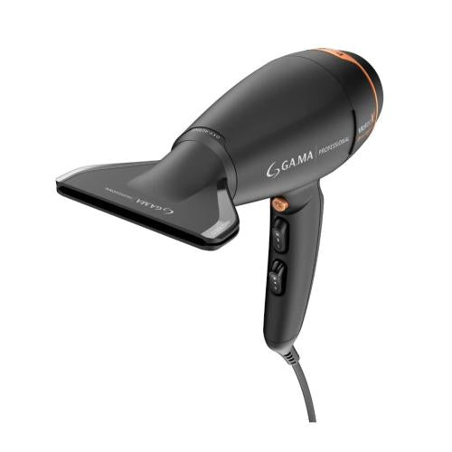 GAMA Professional Bravo Secador AC Motor Long Life – Negro/Naranja  Potencia profesional, secado rápido y larga duración