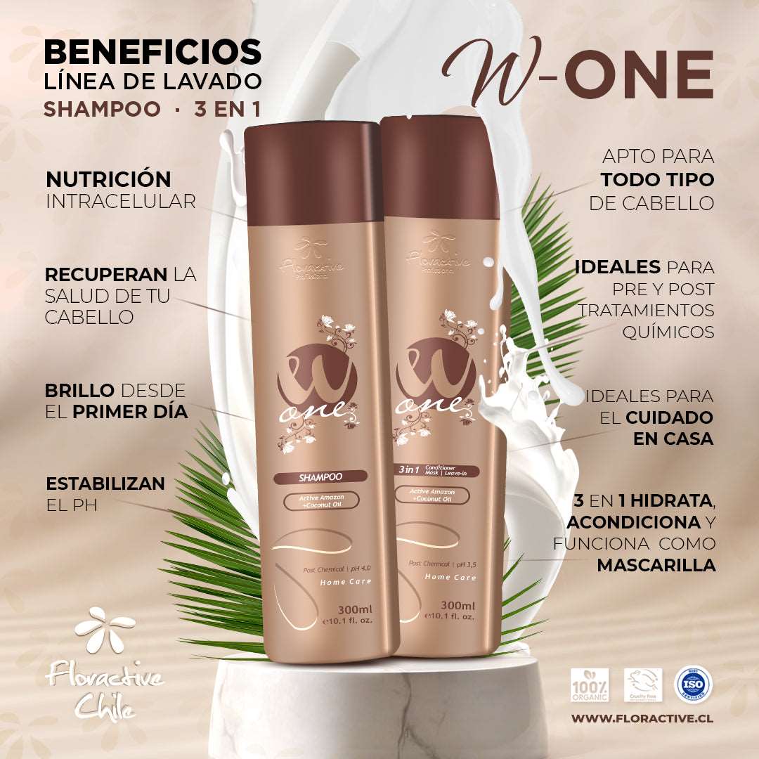 Floractive W One 3 in 1 – Acondicionador, Mascarilla y Crema de Peinar – 300 ml