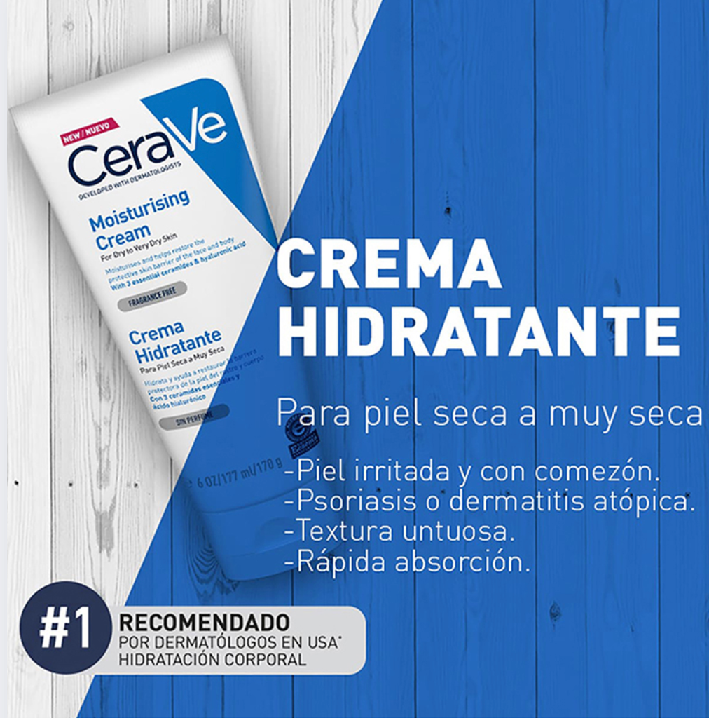 Cerave Hidratante Piel Seca A Muy Seca 177ml Crema Facial Y Corporal