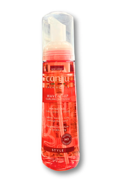 Cantu Onda Whip Ruling Mousse con Manteca de Karité 248ml WAVE WHIP CURLING MOUSSE FOR ANTURAL CURLS SHEA BUTTER