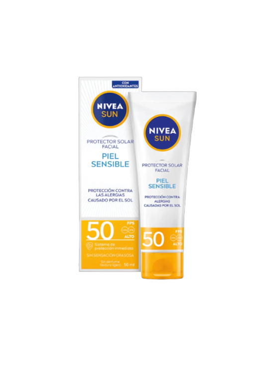 PROTECTOR SOLAR FACIAL NIVEA® SUN PIEL SENSIBLE FPS50 50 ML.