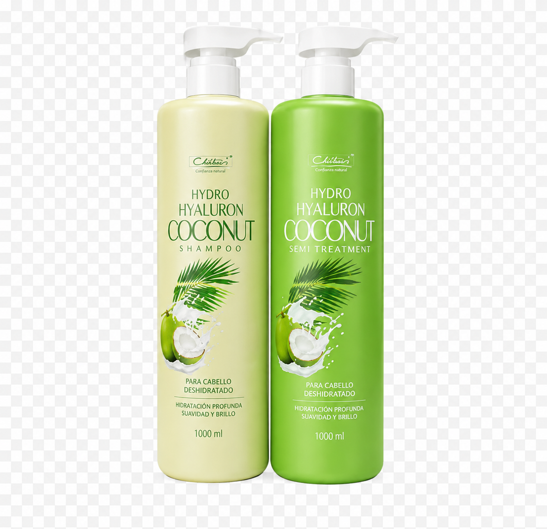 Kit Chihtsai Hydro Hyaluron Coconut – Shampoo + Semi Treatment (1000 ml c/u)  Rutina profesional de hidratación profunda para cabello seco, deshidratado y con frizz