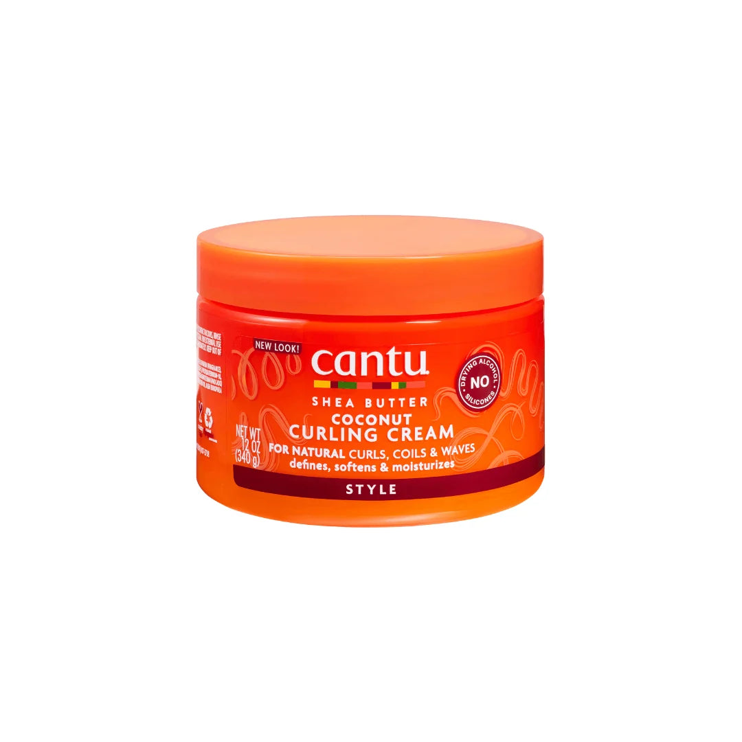 Cantu Coconut Curling Cream – 340 g  Crema definidora para rizos hidratados, suaves y libres de frizz