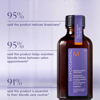 Moroccanoil Treatment Purple – 50 ml  Tratamiento matizador con aceite de argán para rubios más fríos, brillo y reparación