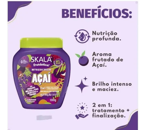 Skala Frutástica Açaí 2 en 1 Nutrición y Brillo – 1000 g