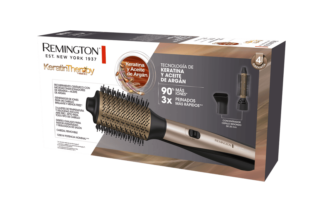 Cepillo y Multiestilizador REMINGTON Keratina & Aceite de Argán AS8821-110F