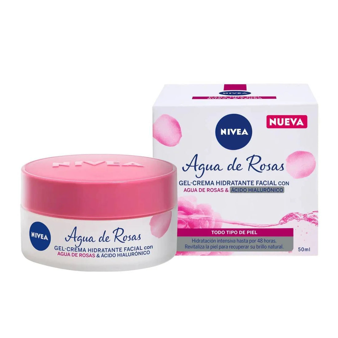 NIVEA Agua de Rosas Gel Crema Hidratante Facial 50 ml