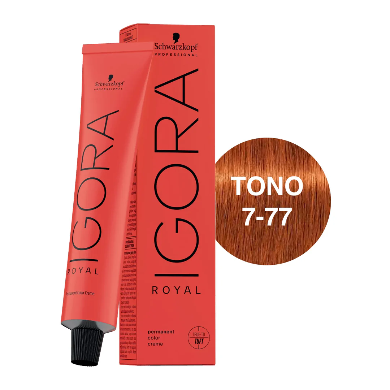Igora Royal Tono 7-77 Rubio Medio Cobrizo Intenso 60mL