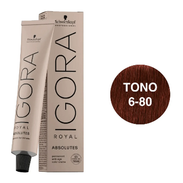 Igora Royal Absolutes Tono 6-80 Rubio Oscuro Rojo Natural 60mL