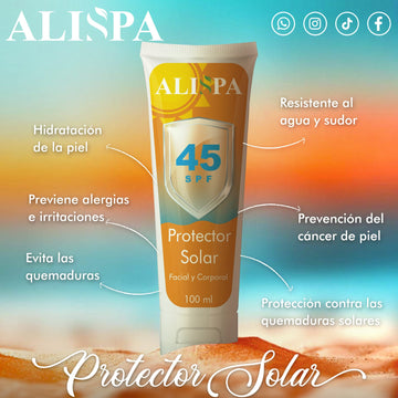 Alispa Protector Solar 45 FPS – Rostro y Cuerpo 100 ml