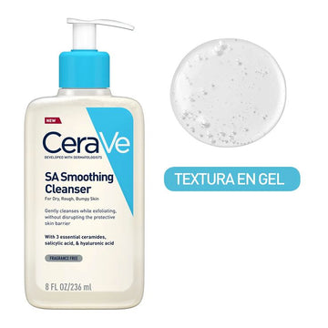 Gel Limpiador Anti-rugosidades Cerave para piel seca, rugosa e irregular 8oz