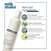Milk Shake Purifying Blend Shampoo – 300 ml  Shampoo purificante para cuero cabelludo con caspa y exceso de grasa