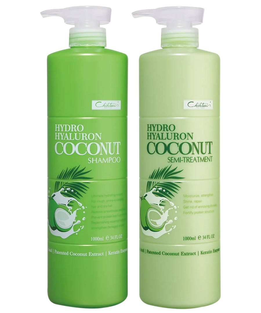 Kit Chihtsai Hydro Hyaluron Coconut – Shampoo + Semi Treatment (1000 ml c/u)  Rutina profesional de hidratación profunda para cabello seco, deshidratado y con frizz