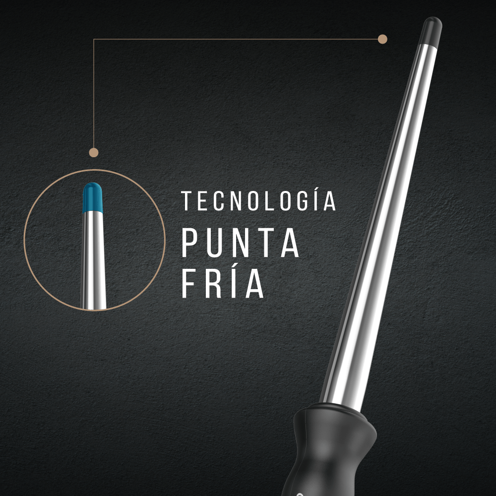 GAMA Professional Salon Curl Conic Silk Chrome Titanium – Rizador Profesional con LED Display  Rizos definidos, brillantes y de larga duración