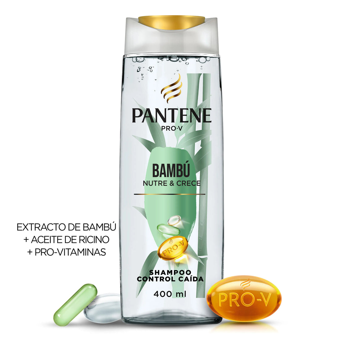 Pantene Pro-V Bambú Nutre y Crece Shampoo Control Caída – 400 ml