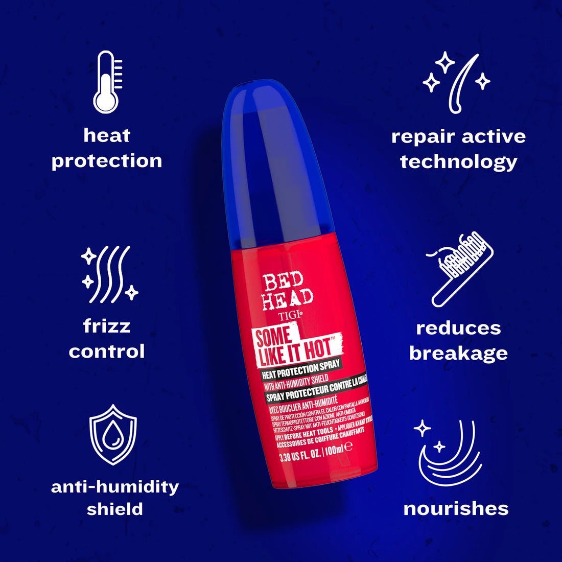 TIGI Bed Head Some Like It Hot™ Heat Protection Spray – 100 ml | Protector Térmico Profesional